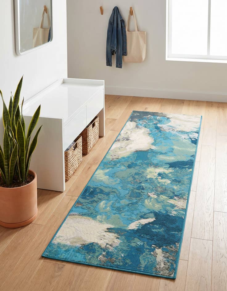 Detail image of 2' x 6' 1 Easy-Clean Modern Indoor / Outdoor Runner Rug