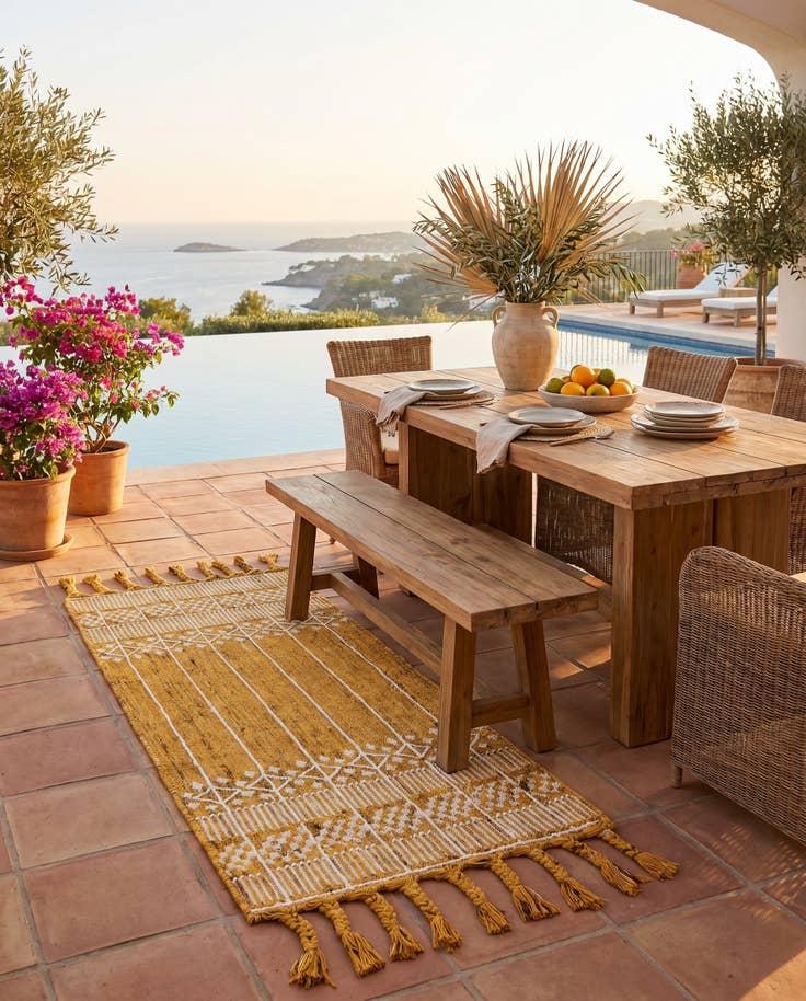 Detail image of 2' 2 x 5' 1 Easy-Clean Eco Bohemian Indoor / Outdoor Runner Rug