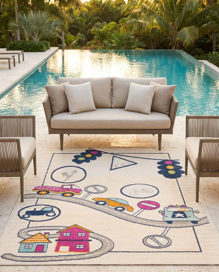 Detail image of 5' 3 x 7' 7 Easy-Clean Indoor / Outdoor Rug