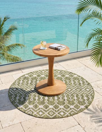 3' x 3' Easy-Clean Lattice Indoor / Outdoor Round Rug