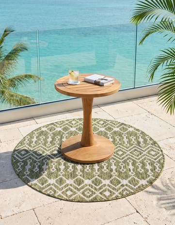 3' x 3' Easy-Clean Lattice Indoor / Outdoor Round Rug