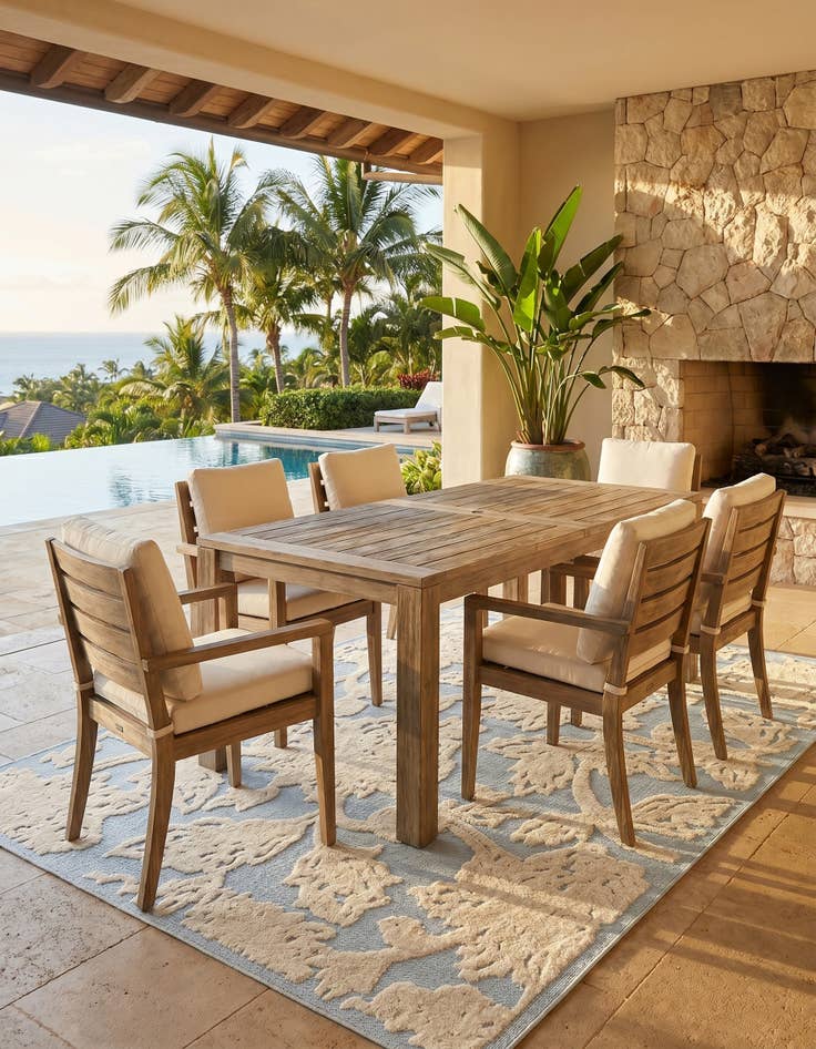 Detail image of 5' 3 x 8' Easy-Clean Aruba Indoor / Outdoor Rug