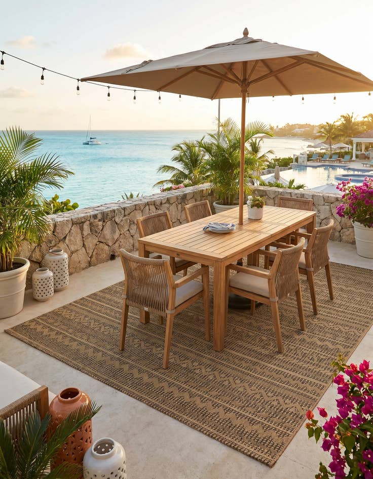 Detail image of 8' x 11' 4 Easy-Clean Modern Indoor / Outdoor Rug