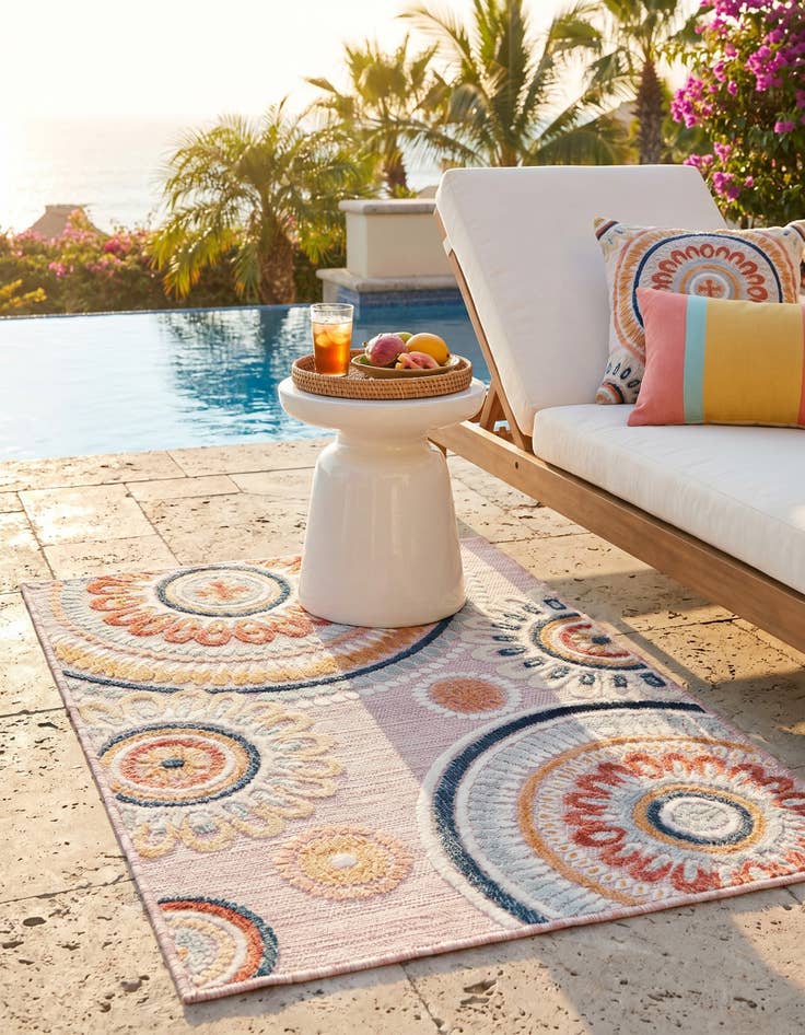 Detail image of 2' 2 x 3' Easy-Clean Botanical Indoor / Outdoor Rug