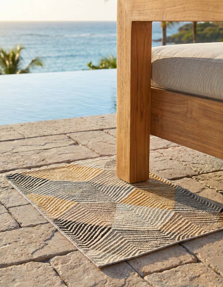 Detail image of 2' x 3' Easy-Clean Modern Indoor / Outdoor Rug