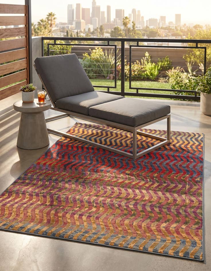 Detail image of 4' x 6' Easy-Clean Modern Indoor / Outdoor Rug