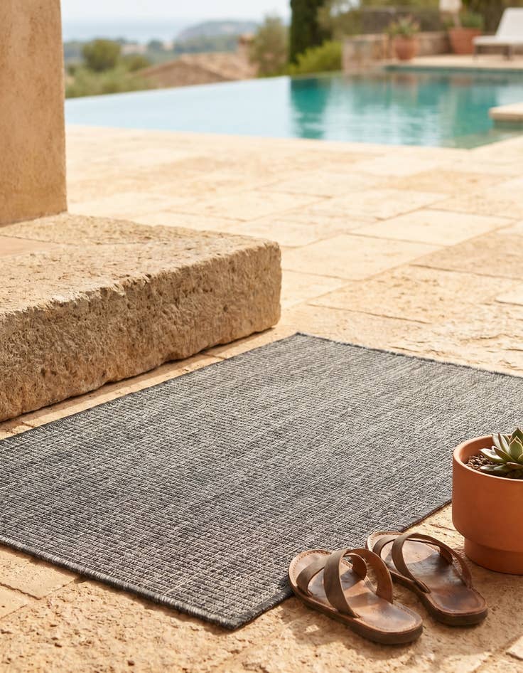 Detail image of 2' x 3' 1 Easy-Clean Solid Indoor / Outdoor Rug