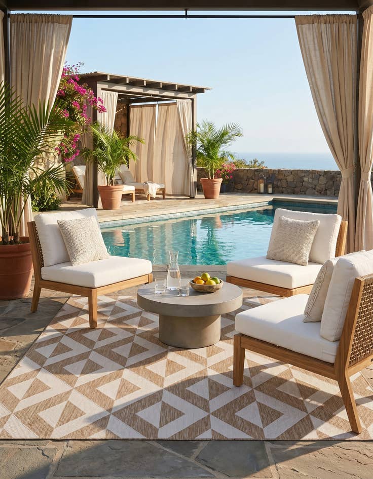 Detail image of 7' 10 x 7' 10 Easy-Clean Jill Zarin Napa Indoor / Outdoor Square Rug