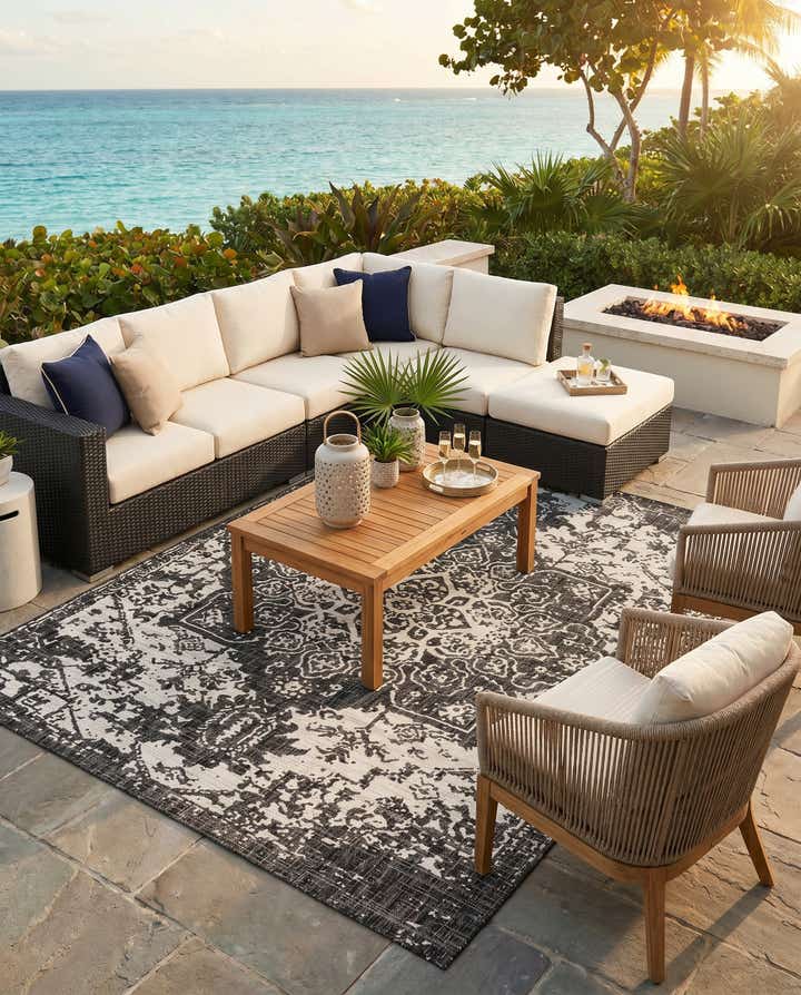 7' 10 x 10' Easy-Clean Jill Zarin Dubai Indoor / Outdoor Rug