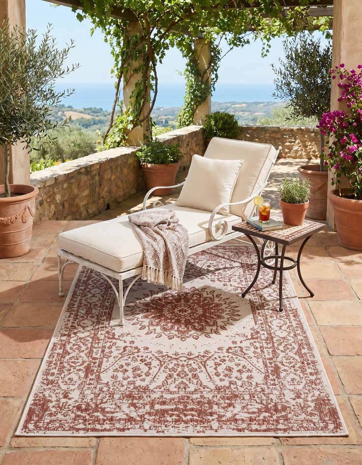 Detail image of 4' x 6' Easy-Clean Traditional Indoor / Outdoor Rug
