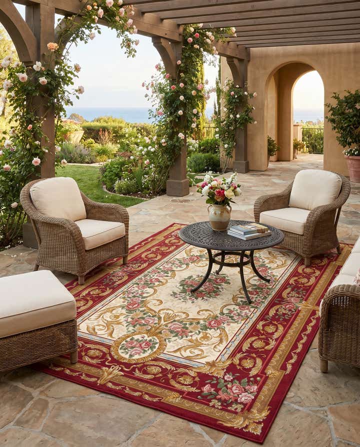 5' x 8' Easy-Clean Traditional Indoor / Outdoor Rug