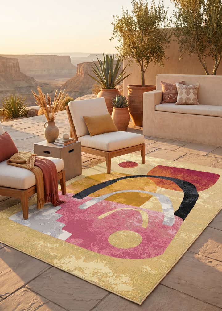 6' x 9' Easy-Clean Modern Indoor / Outdoor Rug