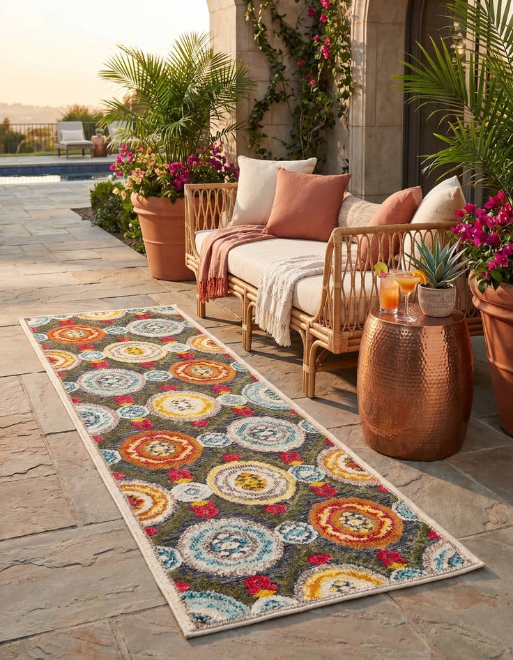 Detail image of 2' x 6' Easy-Clean Casablanca Indoor / Outdoor Runner Rug
