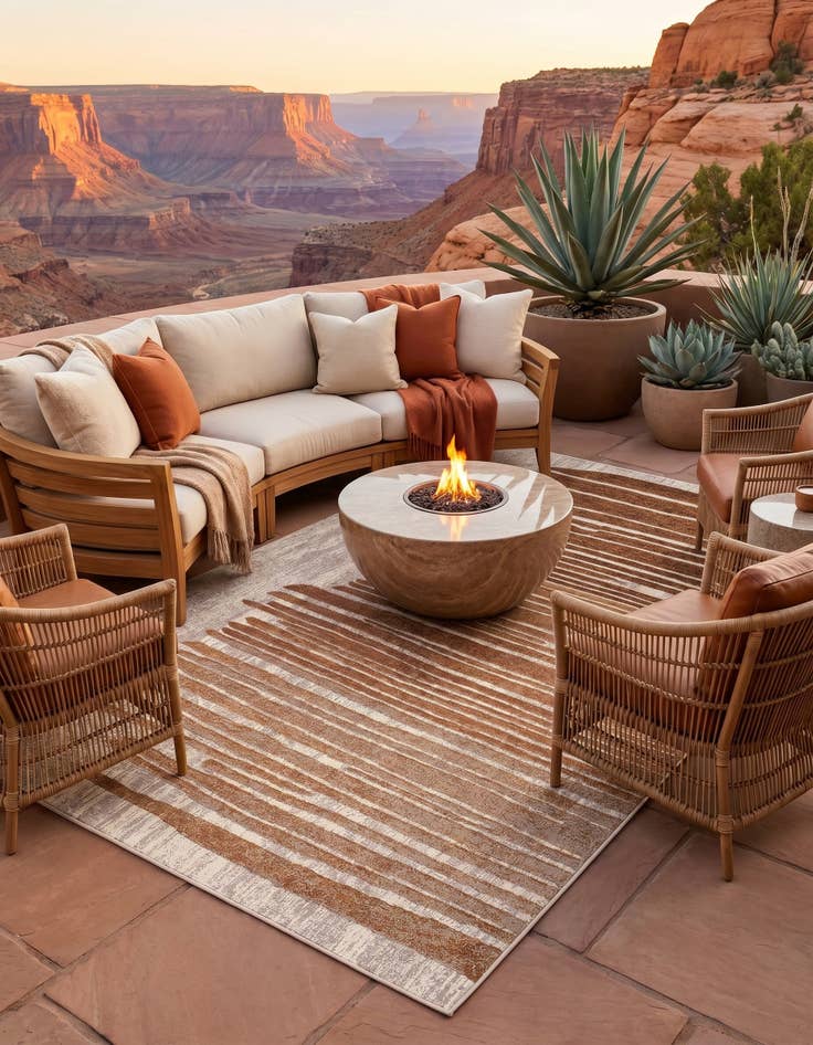 Detail image of 5' x 8' Easy-Clean Modern Indoor / Outdoor Rug