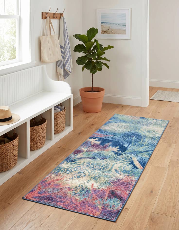 Detail image of 2' x 6' Easy-Clean Coastal Indoor / Outdoor Runner Rug