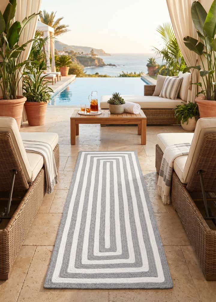 2' x 6' 1 Easy-Clean Eco Verse Washable Indoor / Outdoor Runner Rug