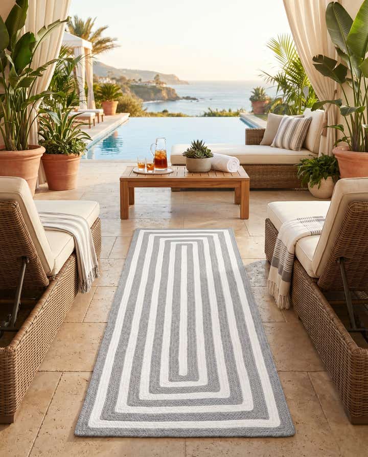 2' x 6' 1 Easy-Clean Eco Verse Washable Indoor / Outdoor Runner Rug