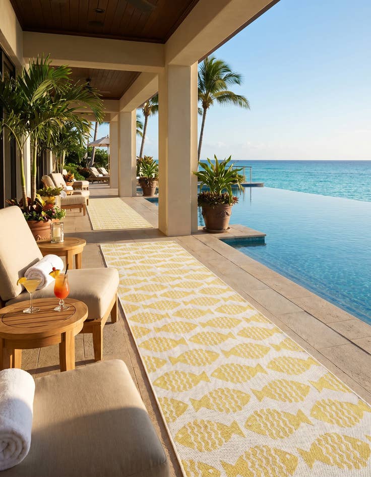 Detail image of 2' 7 x 12' Easy-Clean Coastal Indoor / Outdoor Runner Rug