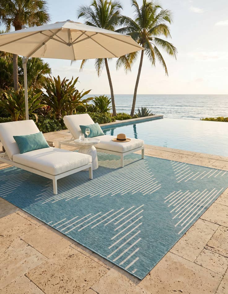 Detail image of 10' x 13' Easy-Clean Modern Indoor / Outdoor Rug