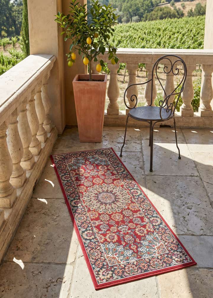 2' x 5' 1 Easy-Clean Traditional Indoor / Outdoor Runner Rug