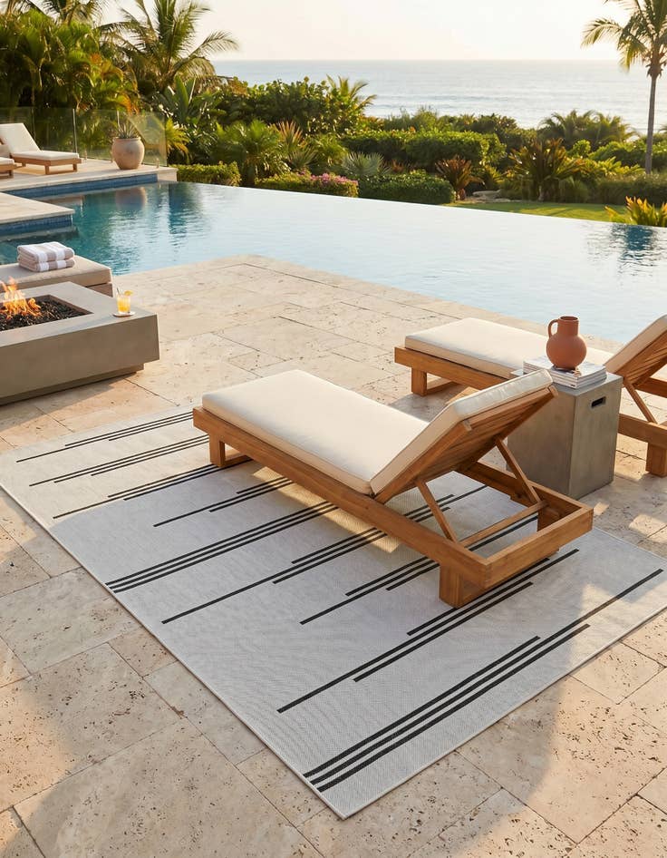 Detail image of 6' x 9' Easy-Clean Modern Indoor / Outdoor Rug