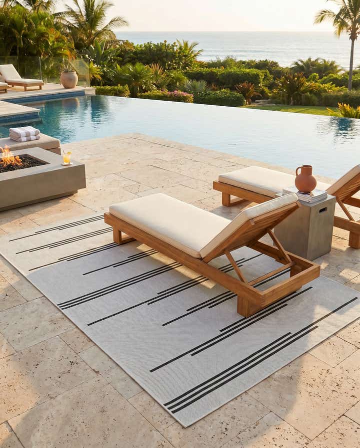 6' x 9' Easy-Clean Modern Indoor / Outdoor Rug