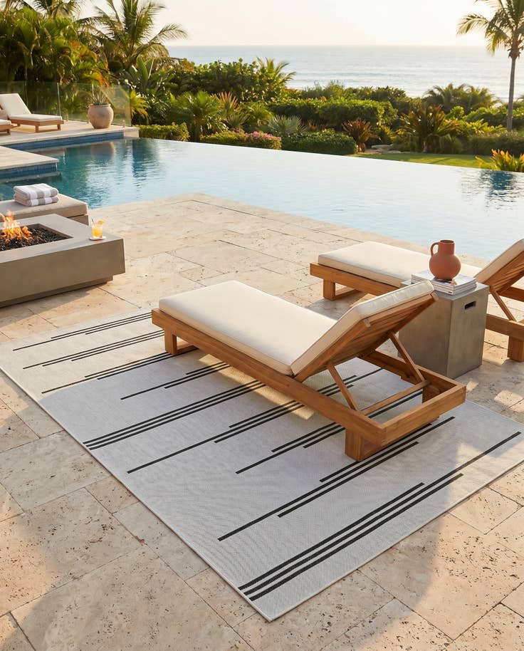 Detail image of 6' x 9' Easy-Clean Modern Indoor / Outdoor Rug
