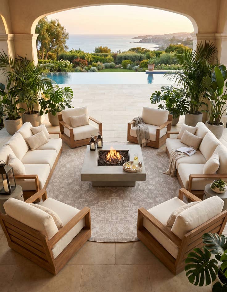 Detail image of 10' x 10' Easy-Clean Aztec Indoor / Outdoor Round Rug