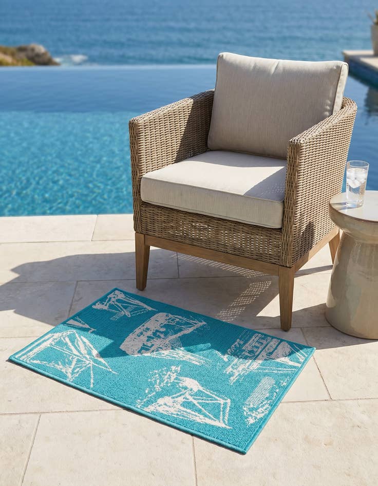Detail image of 2' x 3' Easy-Clean Coastal Indoor / Outdoor Rug