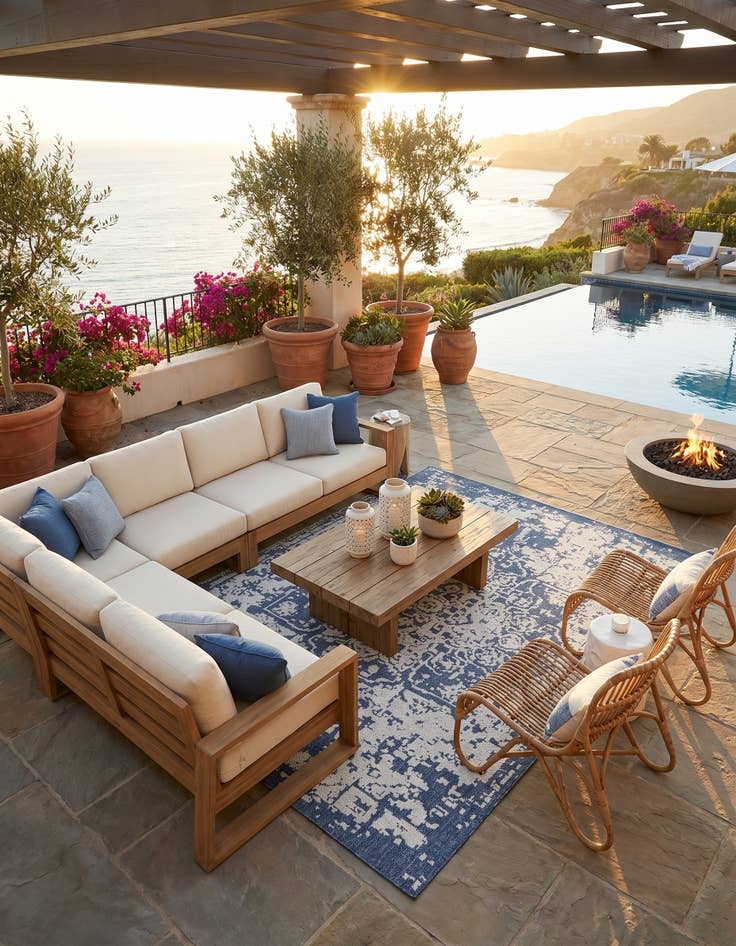 Detail image of 10' x 14' 1 Easy-Clean Traditional Indoor / Outdoor Rug