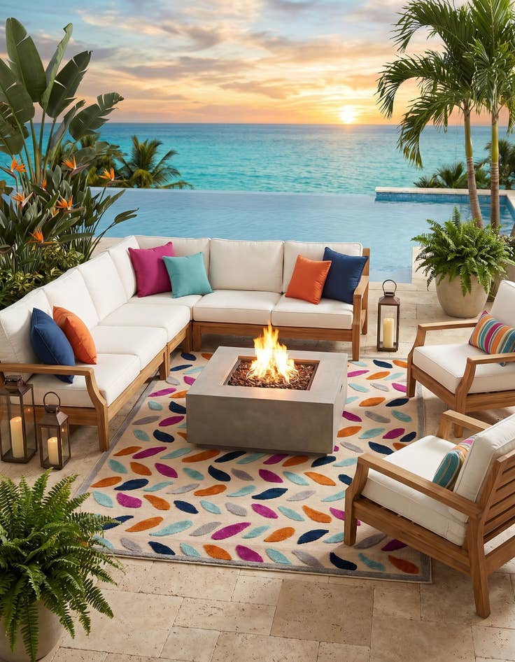 Detail image of 7' x 10' Easy-Clean Aruba Indoor / Outdoor Rug