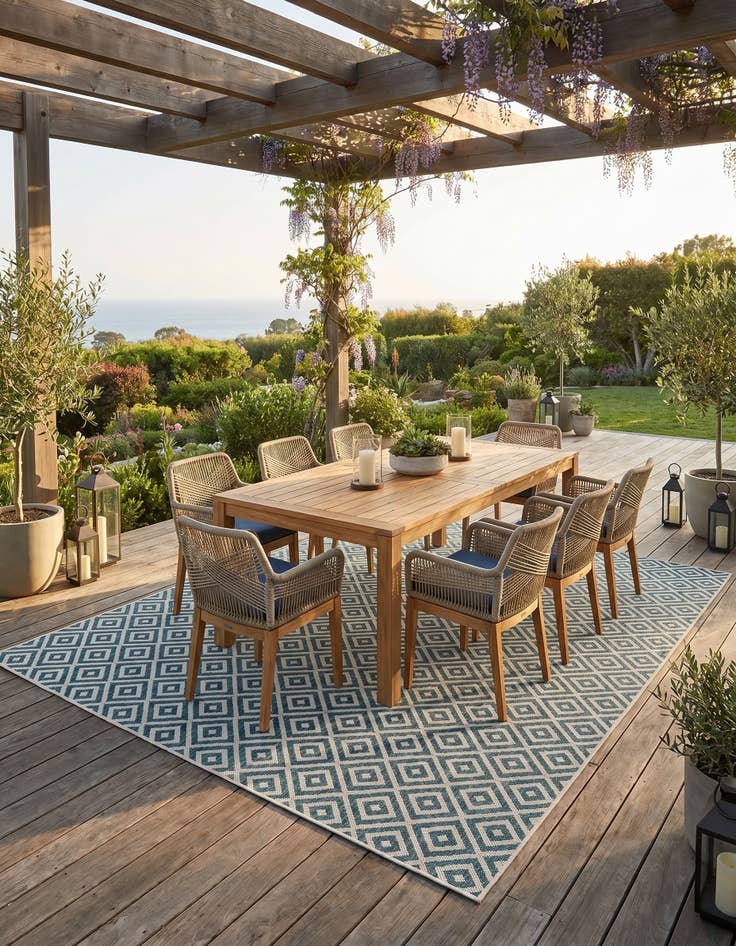 Detail image of 7' 10 x 7' 10 Easy-Clean Jill Zarin Costa Rica Indoor / Outdoor Square Rug