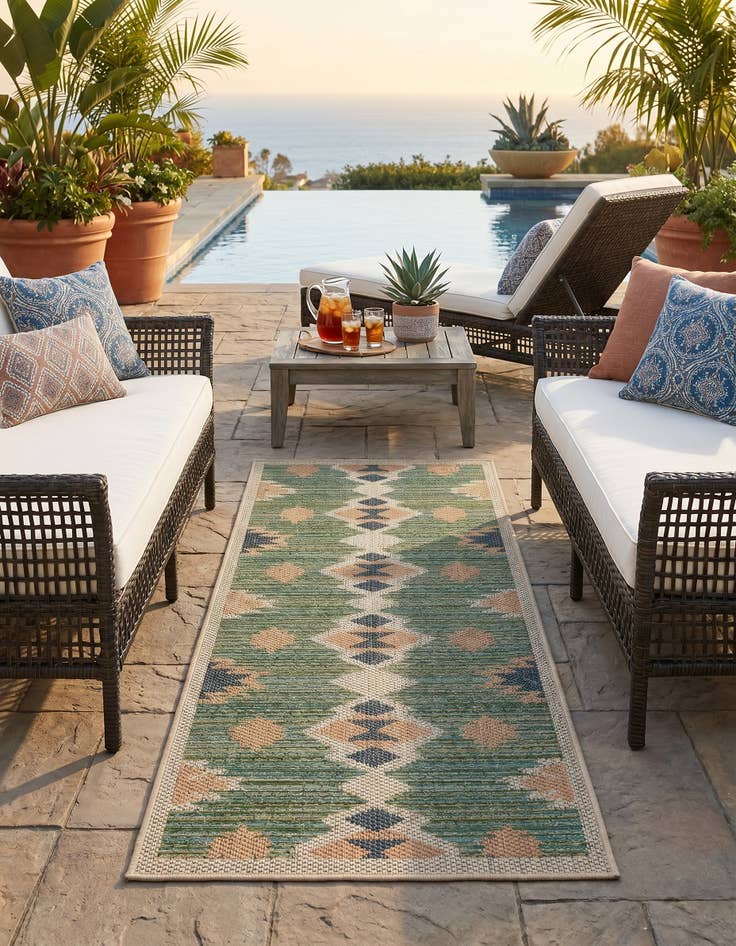Detail image of 2' x 5' Easy-Clean Baja Indoor / Outdoor Runner Rug