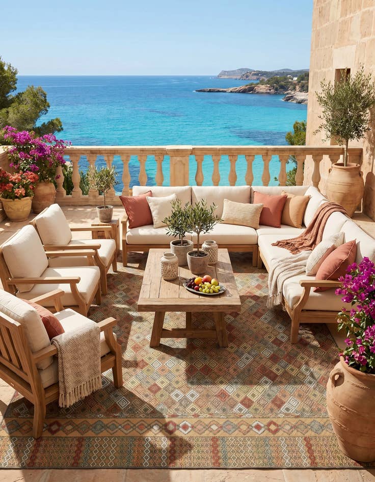 Detail image of 9' x 12' Easy-Clean Baja Indoor / Outdoor Rug