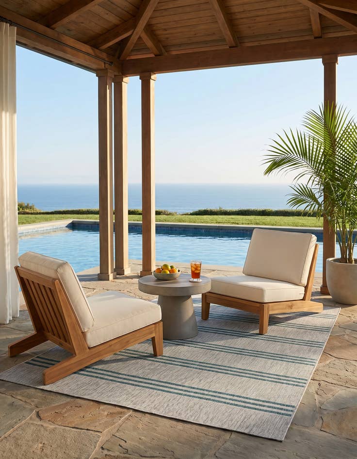 Detail image of 6' x 9' Easy-Clean Jill Zarin Anguilla Indoor / Outdoor Rug