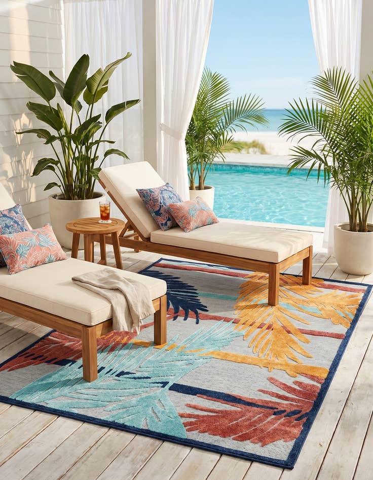 Detail image of 7' 10 x 10' Easy-Clean Belize Indoor / Outdoor Rug