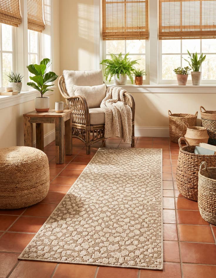 Detail image of 2' x 6' 1 Easy-Clean Safari Indoor / Outdoor Runner Rug