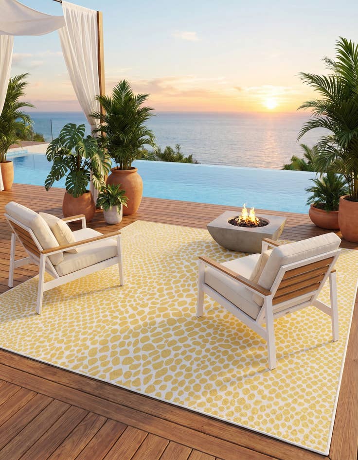 Detail image of 7' 10 x 7' 10 Easy-Clean Jill Zarin Cape Town Indoor / Outdoor Square Rug