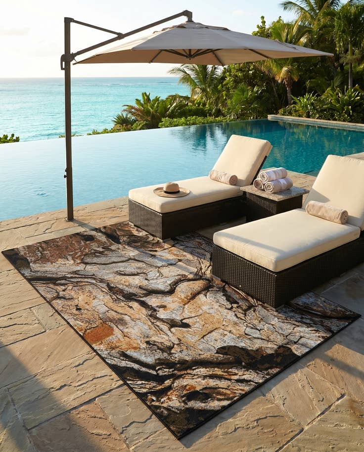 Detail image of 5' x 8' Easy-Clean Modern Indoor / Outdoor Rug