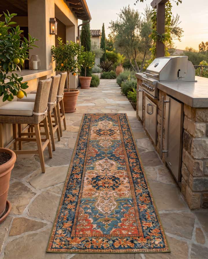 2' 7 x 10' Easy-Clean Traditional Indoor / Outdoor Runner Rug