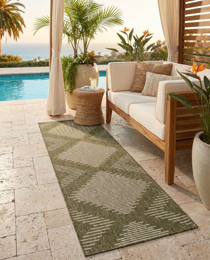 2' x 8' Easy-Clean Modern Indoor / Outdoor Runner Rug