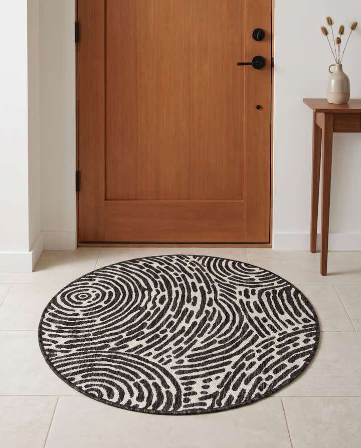 3' x 3' Easy-Clean Modern Indoor / Outdoor Round Rug