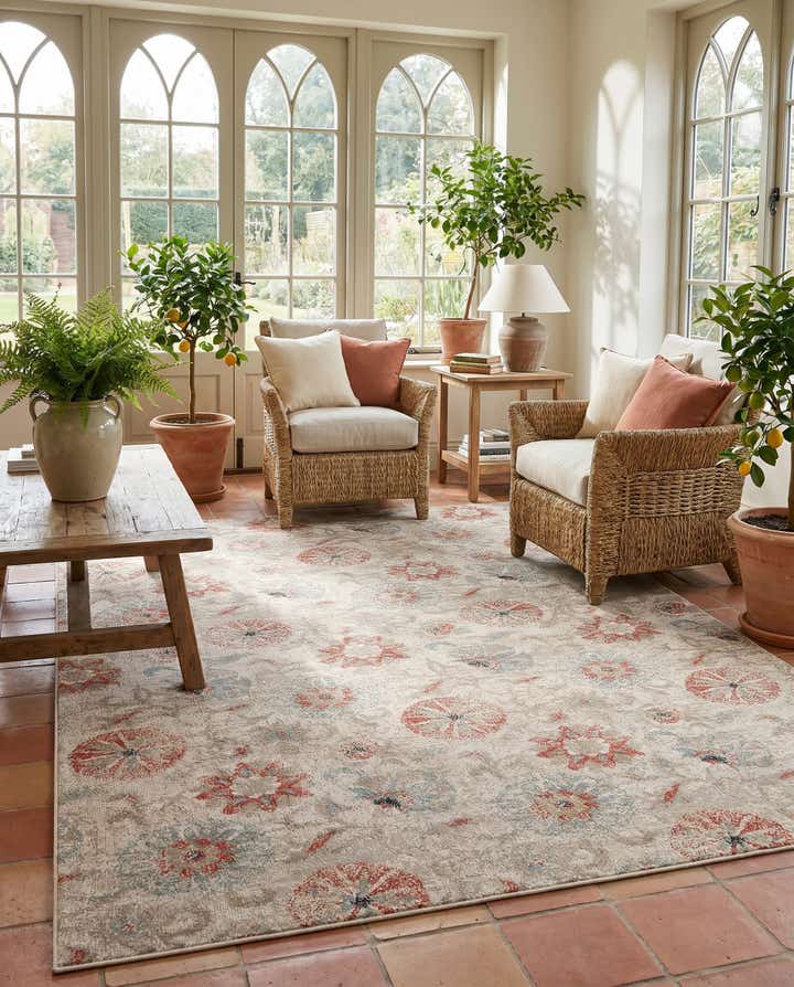 10' x 14' 2 Easy-Clean Botanical Indoor / Outdoor Rug