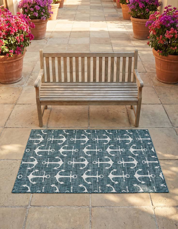 Detail image of 3' x 5' 3 Easy-Clean Coastal Indoor / Outdoor Rug
