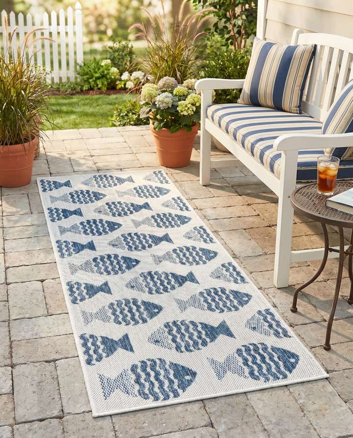 2' x 5' 3 Easy-Clean Coastal Indoor / Outdoor Runner Rug