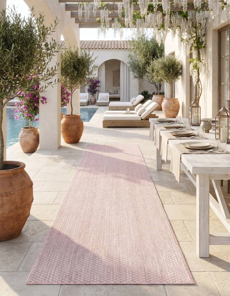 Detail image of 2' 7 x 12' Easy-Clean Solid Indoor / Outdoor Runner Rug