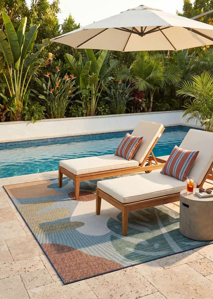 6' 1 x 9' Easy-Clean Baja Indoor / Outdoor Rug