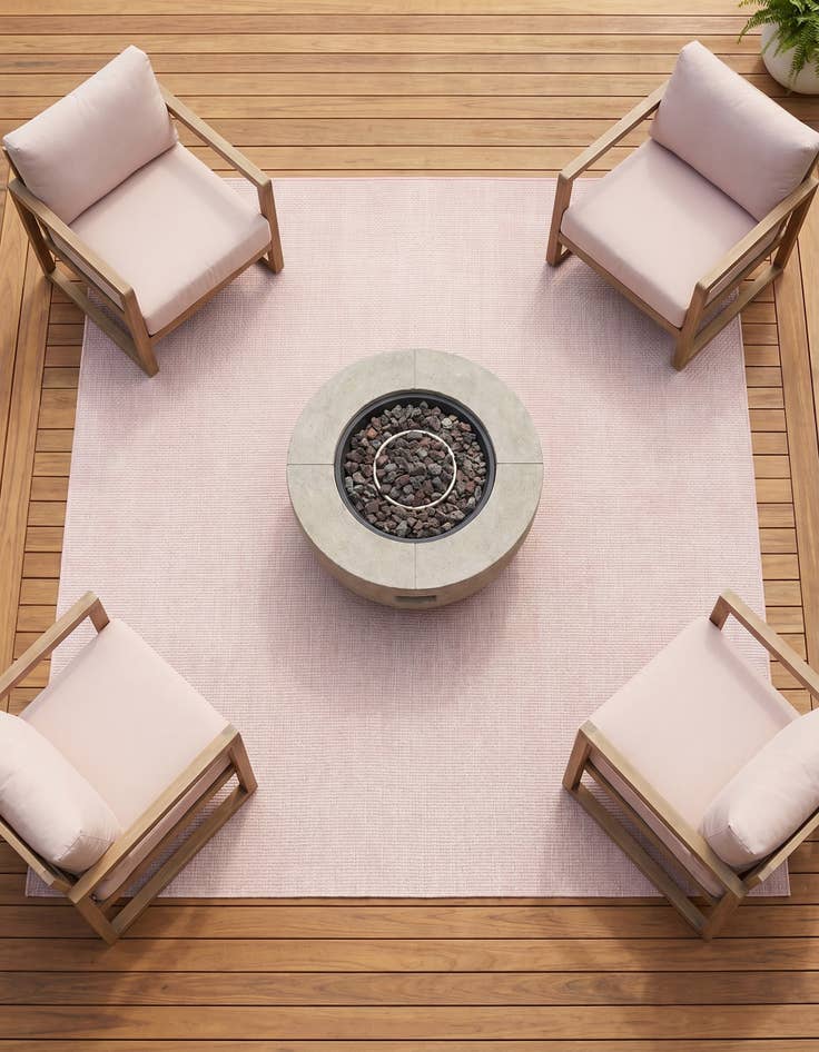 Detail image of 7' 10 x 7' 10 Easy-Clean Solid Indoor / Outdoor Square Rug