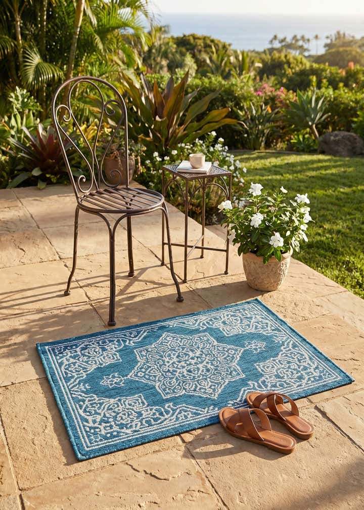 2' x 3' Easy-Clean Traditional Indoor / Outdoor Rug