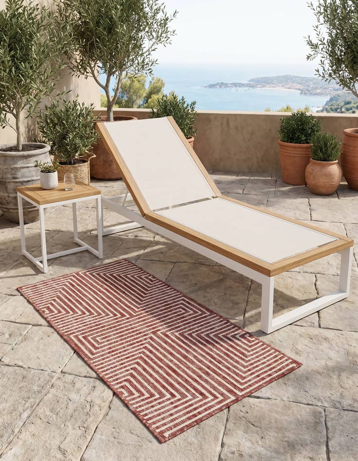 Detail image of 2' x 4' Easy-Clean Modern Indoor / Outdoor Runner Rug